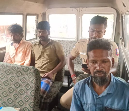 காரைக்குடியில் பிச்சை எடுப்பதில் ஏற்பட்ட தகராறில் மூர்த்தி என்பவர் அடித்துக் கொலை மூன்று பேர் கைது