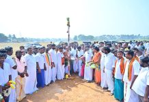 புதுக்கோட்டையில் வரும் ஜனவரி பிரதர் மோடி பங்கேற்கும் விழாவுக்கு முகூர்த்தகால் நடும் விழா!