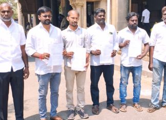 கீரனூர் குளவாய்பட்டி அருகே கல்குவாரிக்கு அனுமதி வழங்கியதை ரத்து செய்ய வேண்டும் என கிராமத்தைச் சேர்ந்த பொதுமக்கள் மாவட்ட ஆட்சியர் சந்தித்து மனு கொடுத்தனர்.