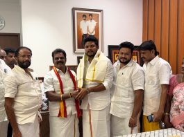 அஇஅதிமுக வடக்கு மாநகரச் செயலர் க. பாஸ்கர் அவர்களின் சகோதரரும் முன்னாள் 9A நத்தம்பண்ணை ஊராட்சி மன்ற தலைவரும் உலகப்புகழ் பெற்ற அலங்காநல்லூர் ஜல்லிக்கட்டுப் போட்டியில், முதல் பரிசைத் தட்டிச் சென்று புதுக்கோட்டை மாவட்டத்திற்குப் பெருமை சேர்த்த காளையின் உரிமையாளர் AVM பாபு அமைச்சர் பர்வேஸ் முன்னிலையில் தவெக வில் இணைந்தார்!
